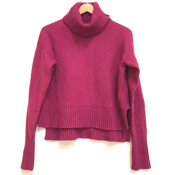 Anthropologie Burgundy Blair Wool Blend Turtleneck Sweater (XS) - Picture 3 of 6